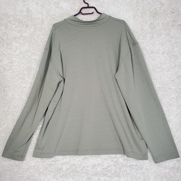 LL Bean Men 1/4 Zip Pullover Size XXL Green Long Sleeve Hiking Outdoors USA Made - Picture 6 of 11